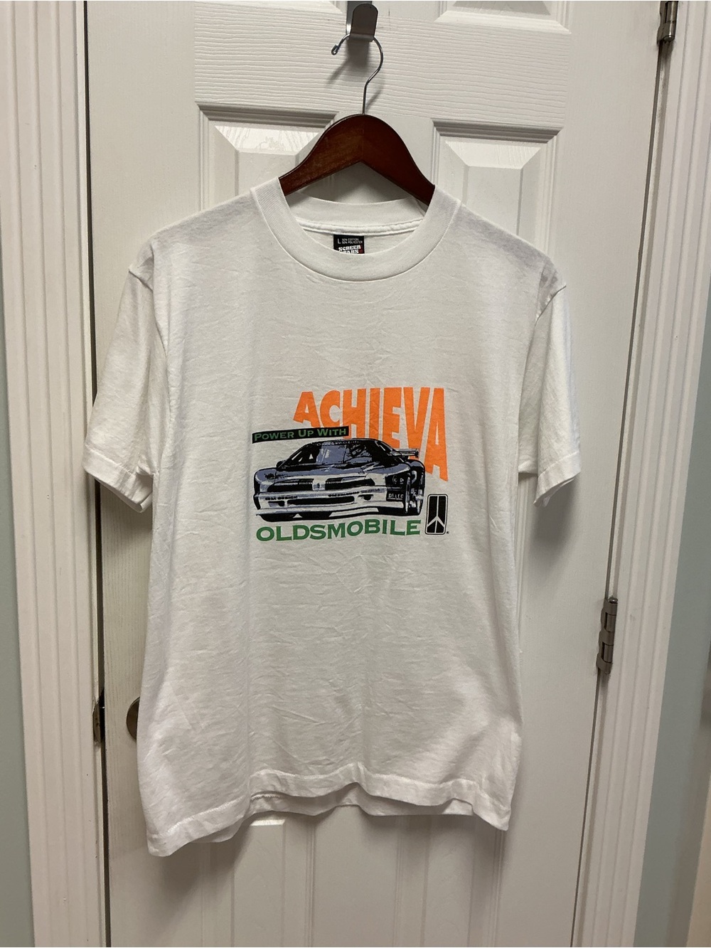 Vintage 90’s Power Up Achieva Oldsmobile Graphic Single Stitch U.S.A Racing T